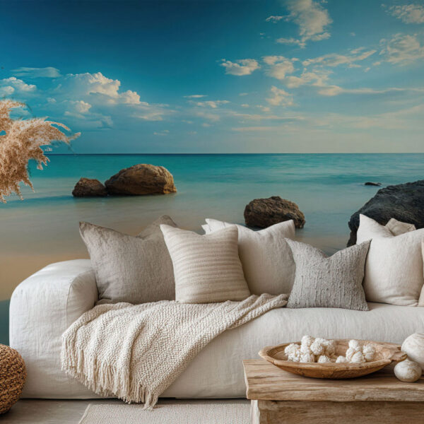Serene Coastal Beach Scenic Wallpaper