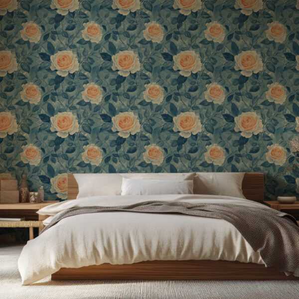 Elegant Rose Floral Wallpaper with Vintage Charm