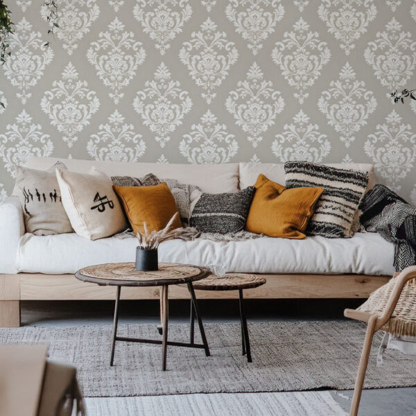 Elegant Baroque Floral Pattern Wallpaper