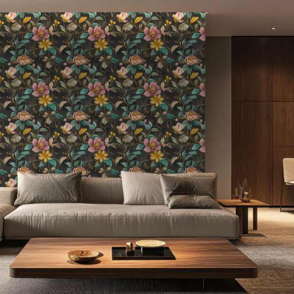 Elegant Floral Fantasy Garden Wallpaper