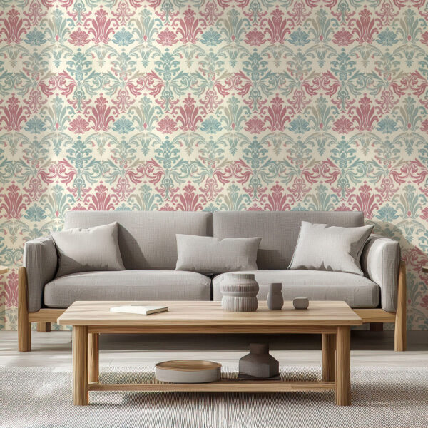 Elegant Vintage Floral Damask Wallpaper