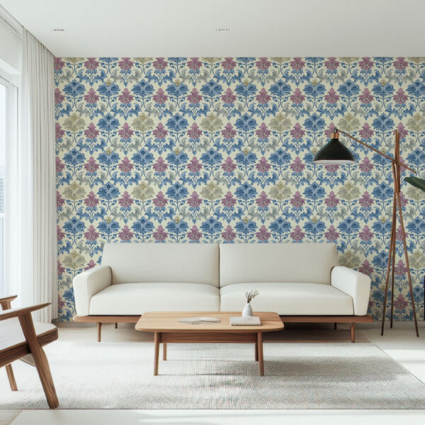 Elegant Floral Blossom Baroque Wallpaper