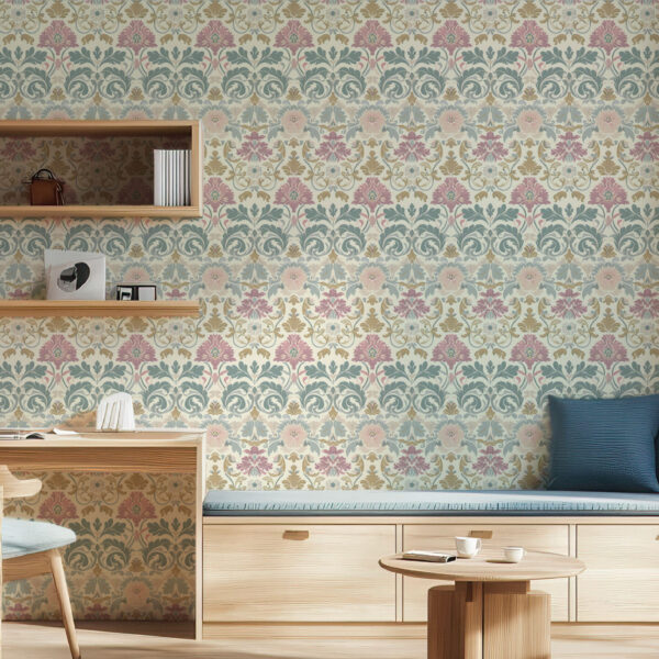 Elegant Floral Damask Wallpaper Design