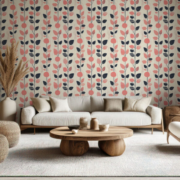 Chic Botanical Wallpaper with Artistic Flair