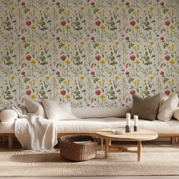 Vintage Botanical Floral Garden Wallpaper