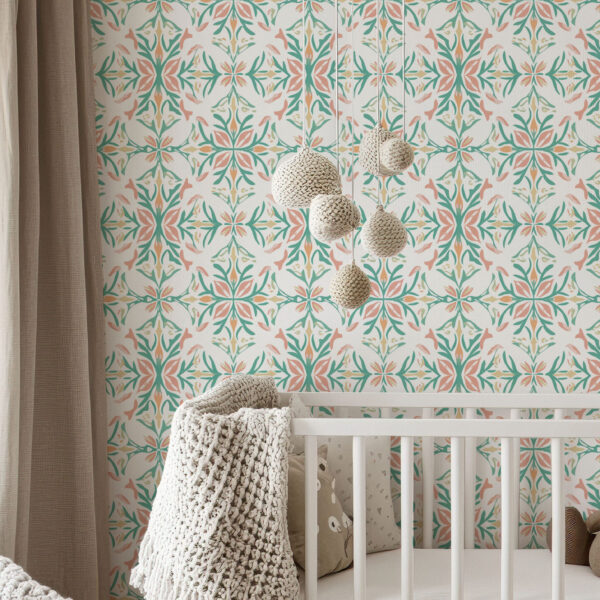 Floral Pastel Botanical Harmony Wallpaper