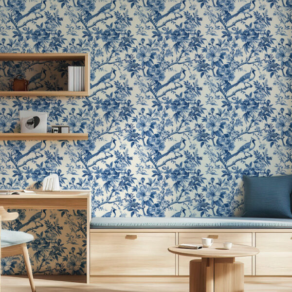 Vintage Botanical Blue Floral Elegance