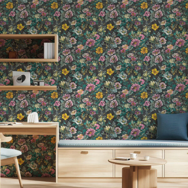 Charming Floral Harmony Botanical Wallpaper