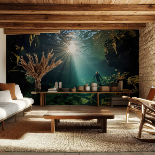 Subaquatic Adventure Sunlit Cave Scene