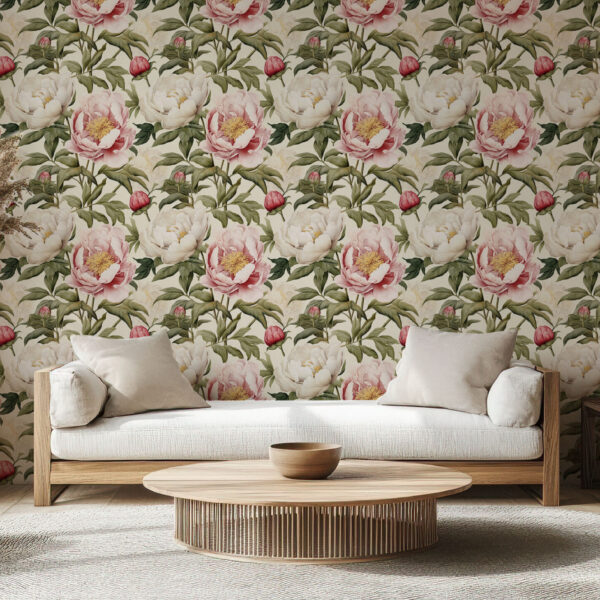 Elegant Floral Garden Wallpaper Design