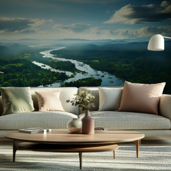 Scenic River Landscape Wallpaper Mural