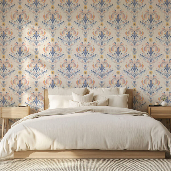 Elegant Floral Swirl Artistic Wallpaper