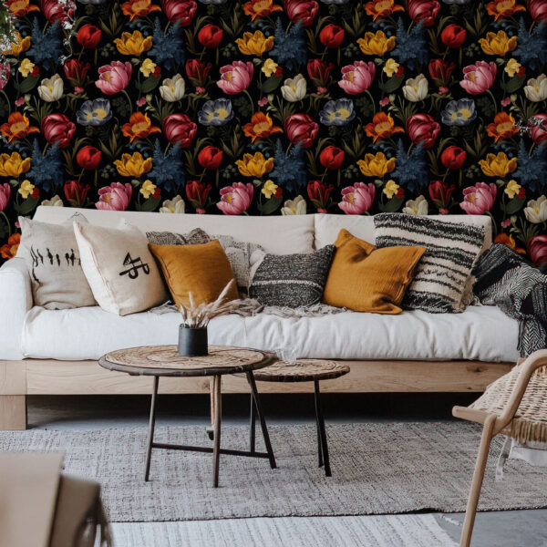 Classic Botanical Floral Elegance Wallpaper
