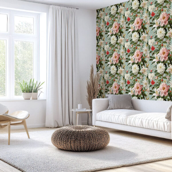Elegant Botanical Floral Wallpaper Art