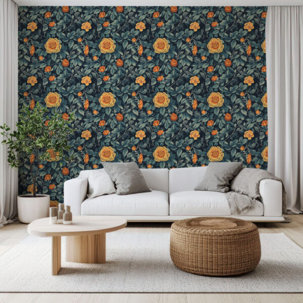 Elegant Floral Bloom on Dark Canvas