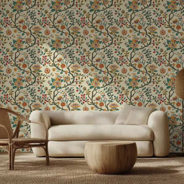 Floral Garden Delight Botanical Wallpaper