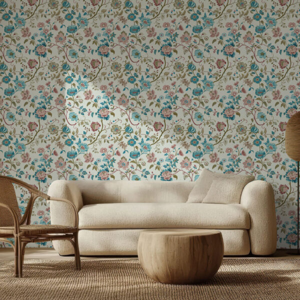 Elegant Vintage Floral Garden Wallpaper