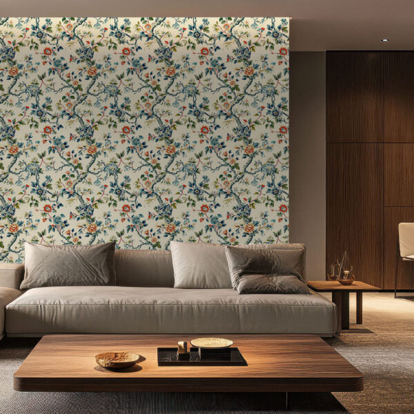 Elegant Floral Garden Scenic Wallpaper