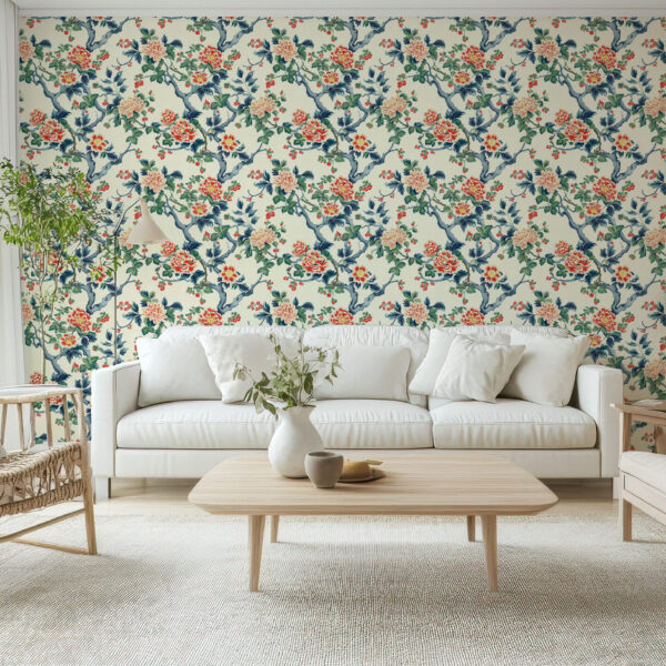 Elegant Floral Garden Vintage Wallpaper