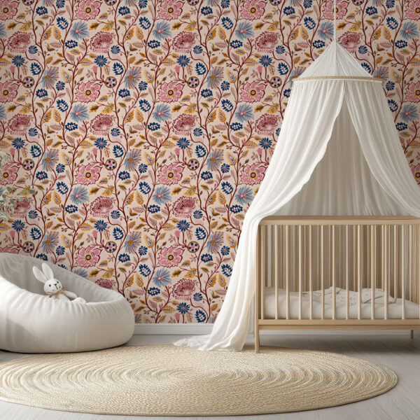Whimsical Floral Charm Botanical Wallpaper