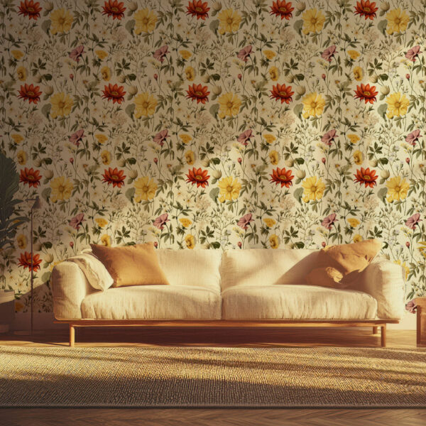 Elegant Vintage Floral Botanical Wallpaper