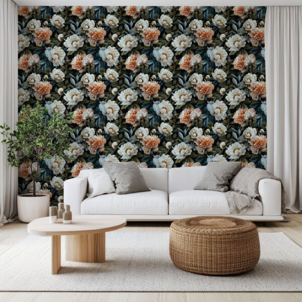 Elegant Floral Bliss Peony Wallpaper